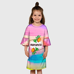 Платье клеш для девочки Маргарита, цвет: 3D-принт — фото 2