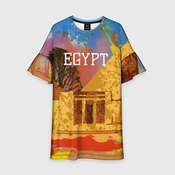 Платье клеш для девочки Египет Пирамида Хеопса, цвет: 3D-принт