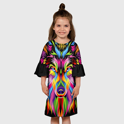 Детское платье Neon wolf / 3D-принт – фото 3