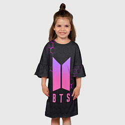 Платье клеш для девочки BTS, цвет: 3D-принт — фото 2