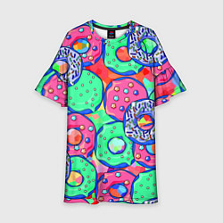 Платье клеш для девочки Donuts, цвет: 3D-принт