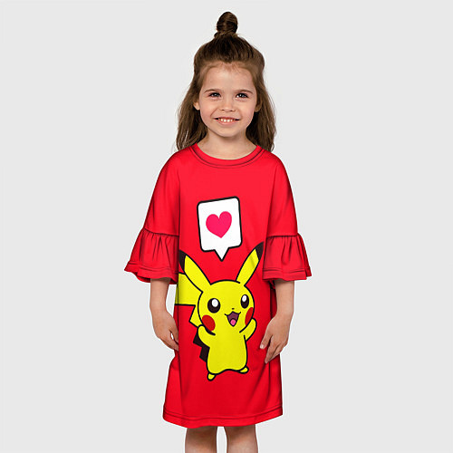 Детское платье Pikachu Pika Pika / 3D-принт – фото 3