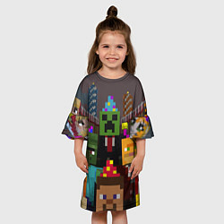 Платье клеш для девочки Minecraft - characters - video game, цвет: 3D-принт — фото 2