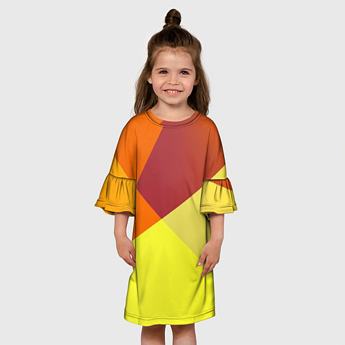Детское платье Оранжевые углы / 3D-принт – фото 3
