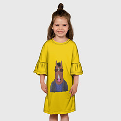 Платье клеш для девочки Конь БоДжек, цвет: 3D-принт — фото 2