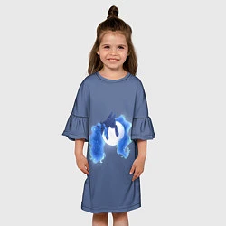 Платье клеш для девочки Спящая принцесса Луна, цвет: 3D-принт — фото 2