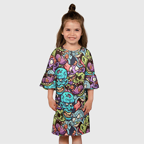 Детское платье Зомби Паттерн / 3D-принт – фото 3