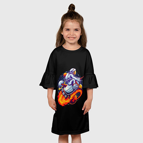 Детское платье COSMO ROCKET / 3D-принт – фото 3