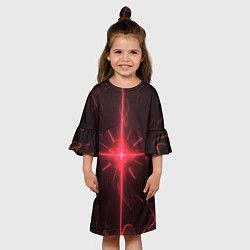 Платье клеш для девочки Лазерные лучи, цвет: 3D-принт — фото 2