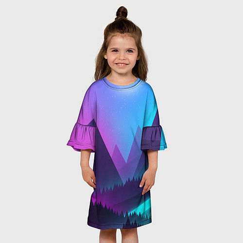 Детское платье NEON FOREST / 3D-принт – фото 3