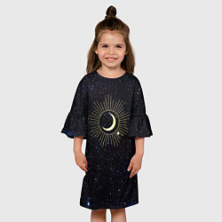 Платье клеш для девочки Солнце и Луна, цвет: 3D-принт — фото 2