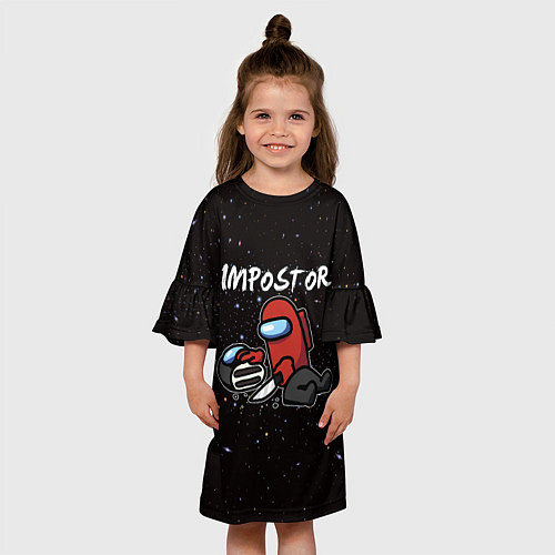 Детское платье AMONG US - IMPOSTOR / 3D-принт – фото 3