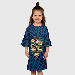 Платье клеш для девочки Snake&Skull, цвет: 3D-принт — фото 2