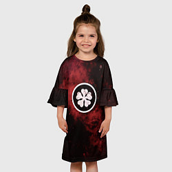 Платье клеш для девочки Черный клевер, цвет: 3D-принт — фото 2