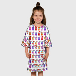 Платье клеш для девочки Among Us Новогодние олени, цвет: 3D-принт — фото 2