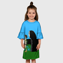 Платье клеш для девочки Унесенные призраками, цвет: 3D-принт — фото 2