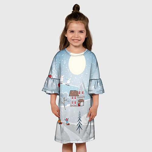 Детское платье Зимний дворик / 3D-принт – фото 3