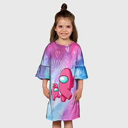 Платье клеш для девочки Among Us Baby Z, цвет: 3D-принт — фото 2