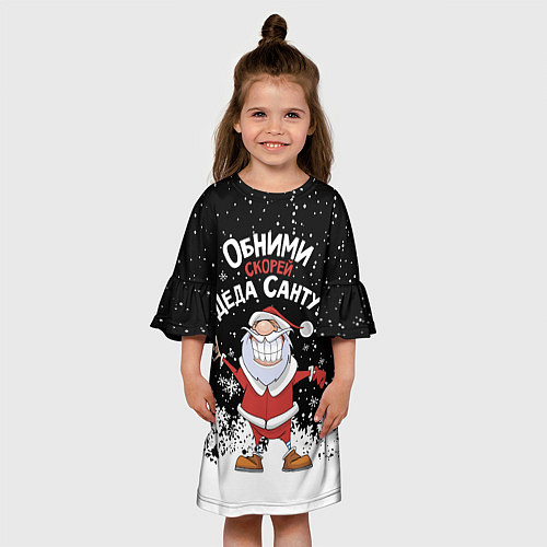 Детское платье Обними скорей деда Санту / 3D-принт – фото 3