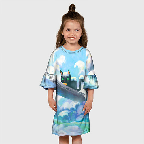 Детское платье Снежный котенок / 3D-принт – фото 3