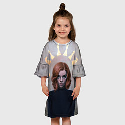 Платье клеш для девочки Ход Королевы, цвет: 3D-принт — фото 2