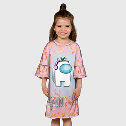 Платье клеш для девочки Among Us Девочкам, цвет: 3D-принт — фото 2