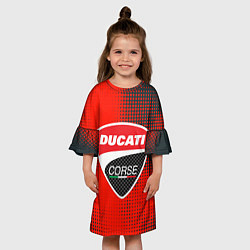 Платье клеш для девочки Ducati Corse logo, цвет: 3D-принт — фото 2