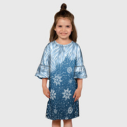 Платье клеш для девочки Снежное Настроенние, цвет: 3D-принт — фото 2