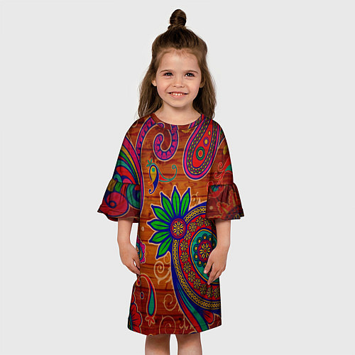 Детское платье Узоры текстура фон / 3D-принт – фото 3