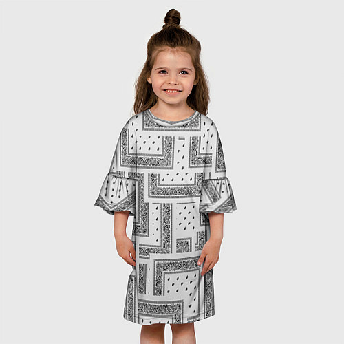 Детское платье 3D Бандана v white / 3D-принт – фото 3