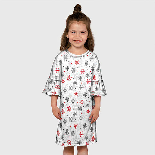 Детское платье Снежинки / 3D-принт – фото 3