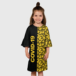 Платье клеш для девочки COVID-19, цвет: 3D-принт — фото 2