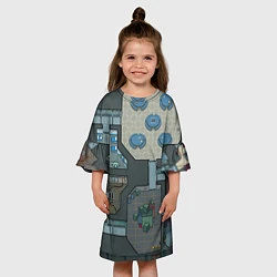 Платье клеш для девочки AMONG US - КАРТА, цвет: 3D-принт — фото 2