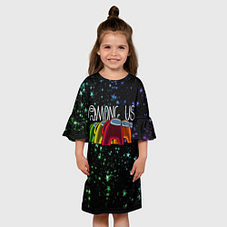 Платье клеш для девочки AMONG US, цвет: 3D-принт — фото 2