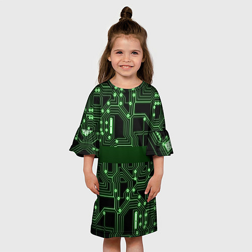 Детское платье Неоновая схема / 3D-принт – фото 3