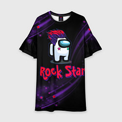 Платье клеш для девочки Among Us Rock Star, цвет: 3D-принт