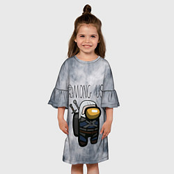 Платье клеш для девочки Among Us x The Witcher Z, цвет: 3D-принт — фото 2