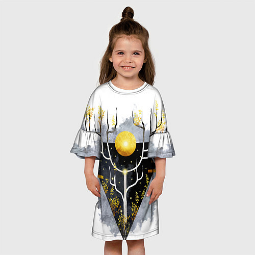 Детское платье Графит и золото: дерево жизни / 3D-принт – фото 3