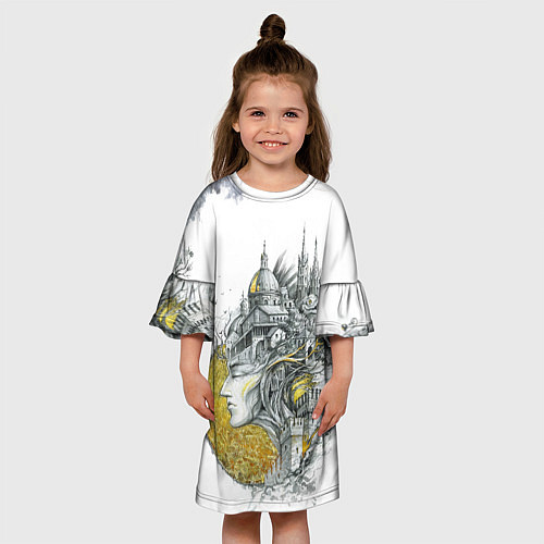 Детское платье Город в голове / 3D-принт – фото 3