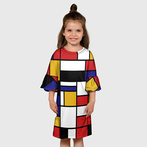 Детское платье Color blocking / 3D-принт – фото 3