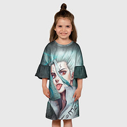 Платье клеш для девочки Доктор Стоун, цвет: 3D-принт — фото 2
