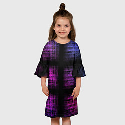 Платье клеш для девочки Неоновая абстракция, цвет: 3D-принт — фото 2