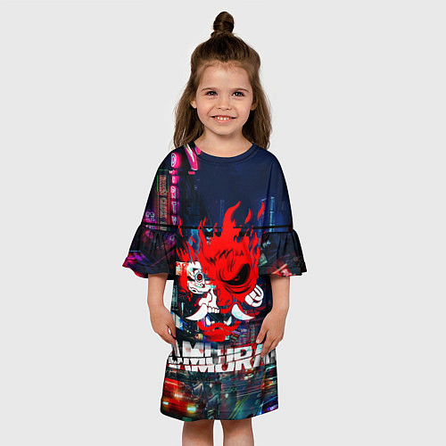Детское платье Киберпанк 2077 глитч / 3D-принт – фото 3