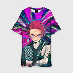 Платье клеш для девочки Танджиро Камадо, цвет: 3D-принт