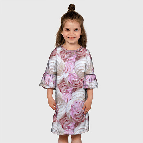 Детское платье Зефир белый и розовый / 3D-принт – фото 3