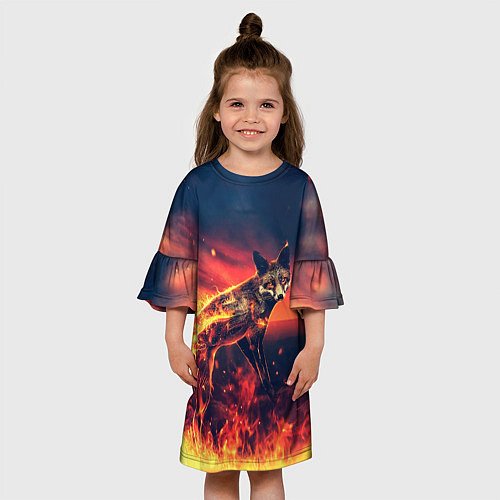 Детское платье Огненная лиса / 3D-принт – фото 3