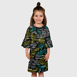 Платье клеш для девочки Futuristic Camo, цвет: 3D-принт — фото 2