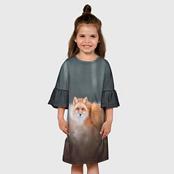 Платье клеш для девочки Лиса, цвет: 3D-принт — фото 2