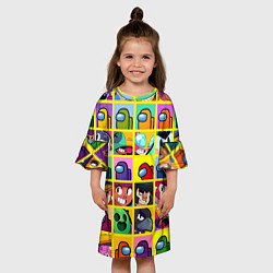 Платье клеш для девочки Among Us Brawl Stars Персона, цвет: 3D-принт — фото 2