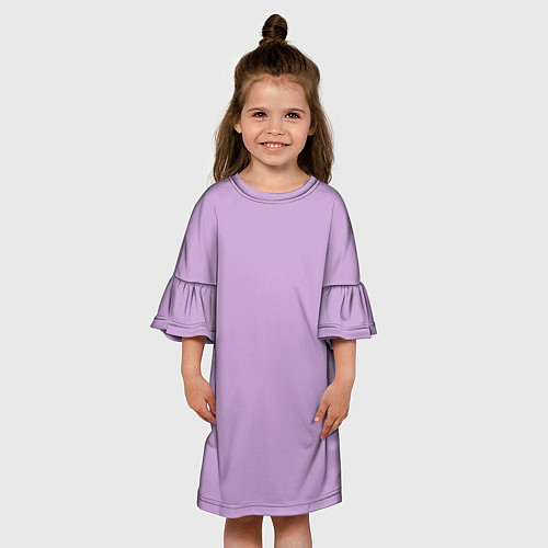 Детское платье Глициниевый цвет без рисунка / 3D-принт – фото 3